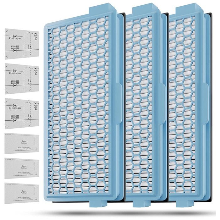 Lot De 3 Filtres HEPA + Protection Moteur Pour Miele C3 Cat & Dog PowerLine - Neuf