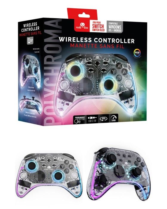 Manette de jeu - Nintendo - W299296 - Sans Fil - LED RGB - Fonction Turbo - 600mAh