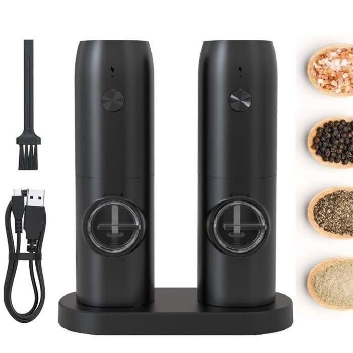 Moulin à Poivre Et Sel Électrique COKUNST - Rechargeable USB, 5 Niveaux De Broyage, Écran Numérique