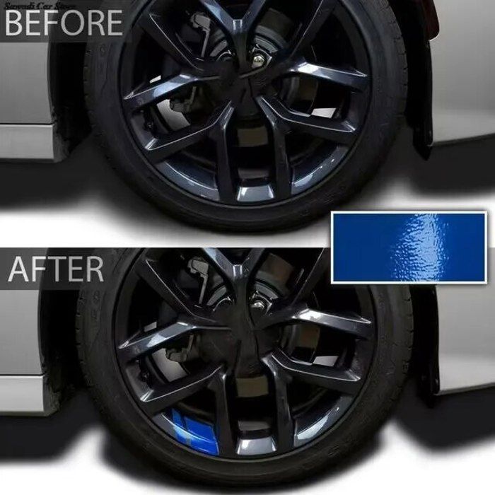 Autocollants Jante Voiture Aluminium 4 Pièces Pour Peugeot - Noir, 9x0.8cm, Protection Solaire