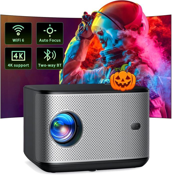 WiMiUS Mini Proiettore Portatile Con Rotazione 270° – 18000 Lumen, Auto Keystone, WiFi 5G, Bluetooth 5.2, Full HD 1080P, Ideale Per Esterno E Soffitto - 2
