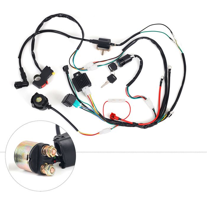 Kit D'allumage CDI Pour Quad 50cc à 125cc – Comprend Faisceau Câbles, Stator, Interrupteur, Clés – 12V, Démarreur électrique - 2