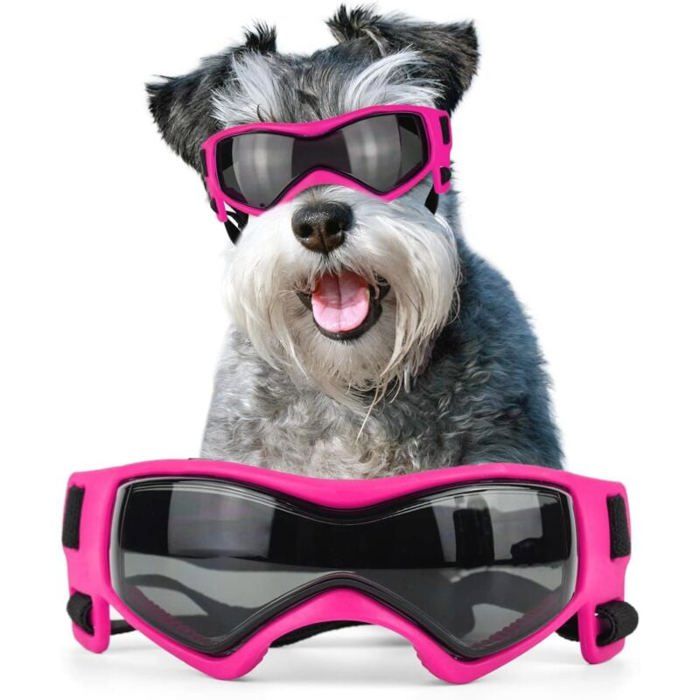 Comparer les prix de Lunettes de soleil pour chien de race moyenne protection UV coupe-vent et antibue rglables pour petits et moyens chiens PZCC