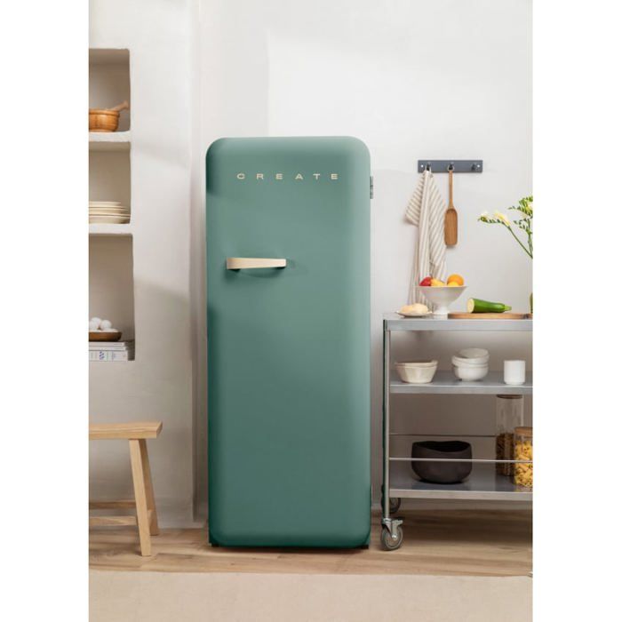 Réfrigérateur rétro - Create - 281L - Vert sauge - Esthétique années 50 - Grande capacité