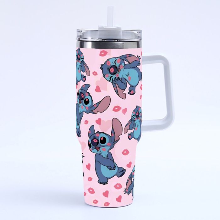 HNCY Mug Isotherme 1180 Ml Avec Paille Et Poignée – Tasse Thermos Inox Café 12h Chaud / 24h Froid, Couvercle Anti-Fuite, Idéal Bureau Et Voyage