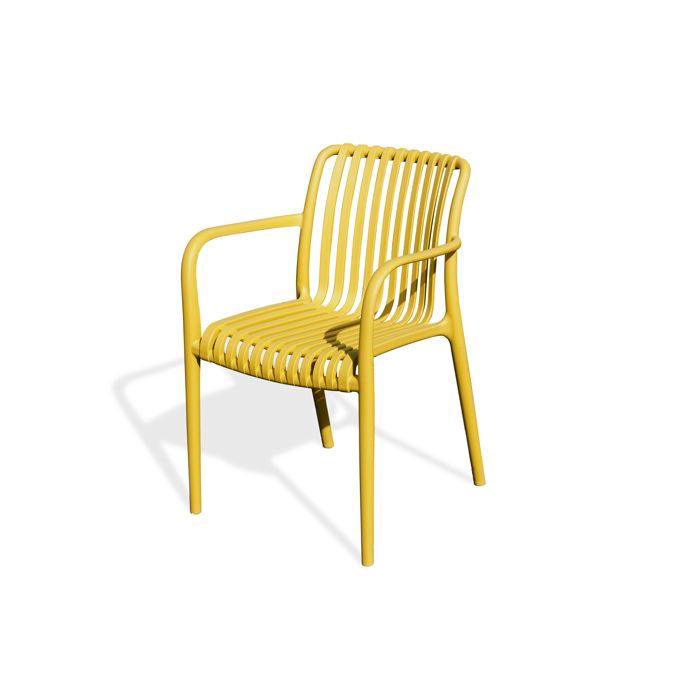 Fauteuil de jardin TIAGO en Polypropylène jaune moutarde Fauteuil de jardin TIAGO en Polypropylène jaune moutarde