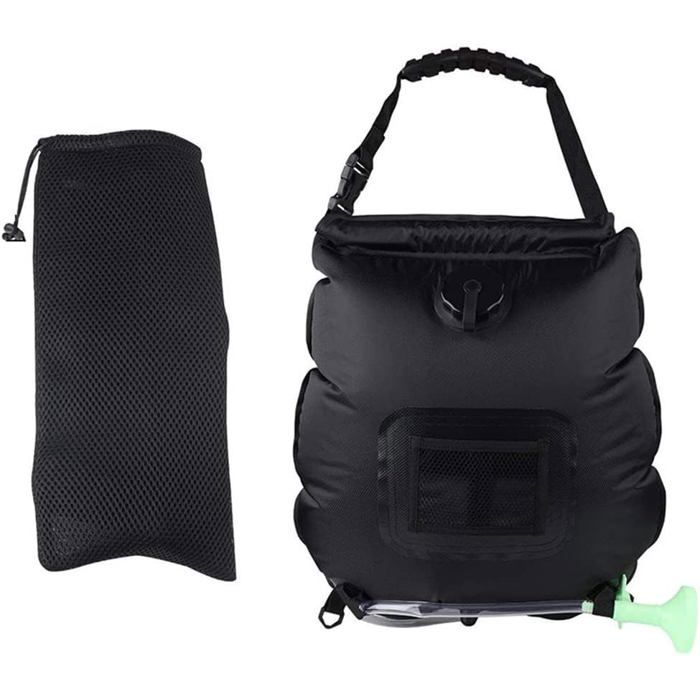 Douche Solaire De Camping Relaxdays 20L – Pliable Et Portable Avec Accroche
