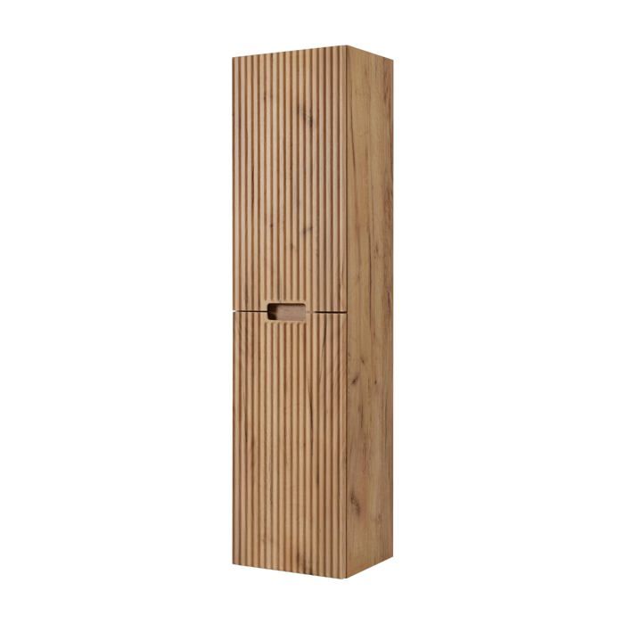 Armoire De Salle De Bain Étroite 5 Niveaux Sur Roulettes – Meuble Rangement Mobile Beige 157x34x21 Cm, Étanche Et Compact
