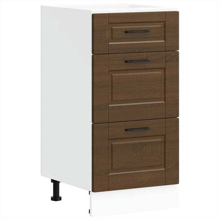 Meuble Colonne Meuble Bas de cuisne - UU - Armoire de cuisine Porto chêne marron bois dingénierie LV1228