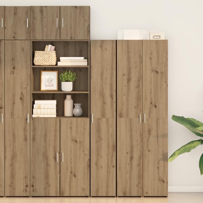 Bon PlanBahut vaisselier enfilade - Buffet haut Chêne artisan 30x42.5x185 cm Bois dingénierie - Aspect chic* 3965501