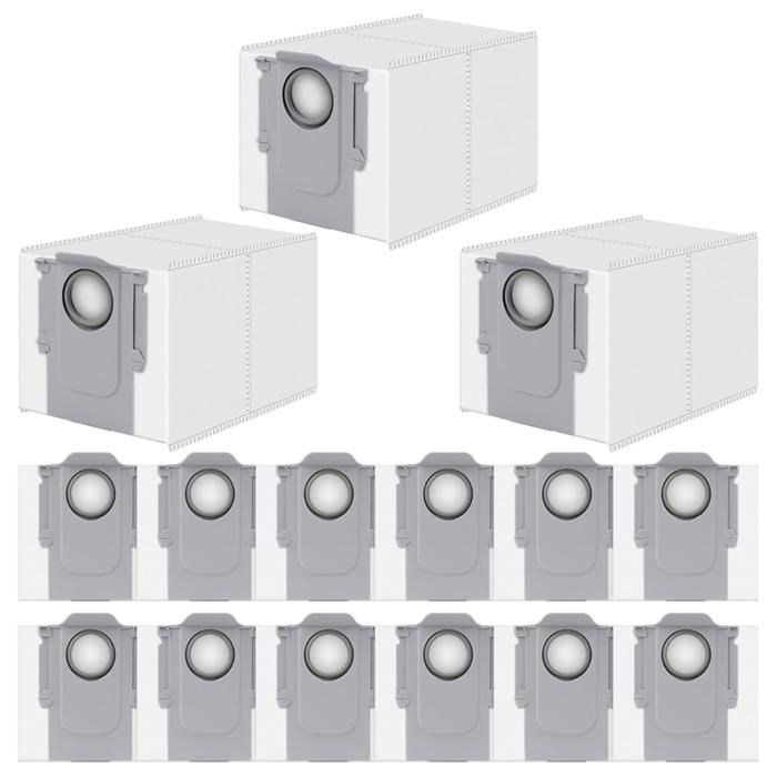 Lot de 15 Sacs à Poussière pour Aspirateurs Robots pour Roborock Saros 10R/P10/P10S Pro/Qrevo/Qrevo MaxV/Qmove MaxV/G20S/V20