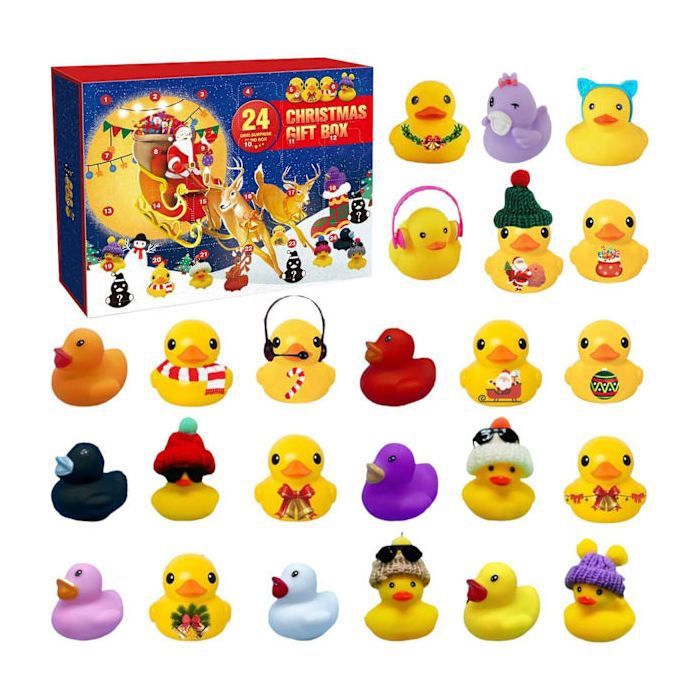 100 Mini Figurine Noel 24 Pièces Calendrier De L'Avent Canards En Caoutchouc 2024 Jouets De Bain Canards En Caoutchouc De Noël 24 Jours De Surprises Compte à Rebours Cadeau Pour Les Tout-Petits