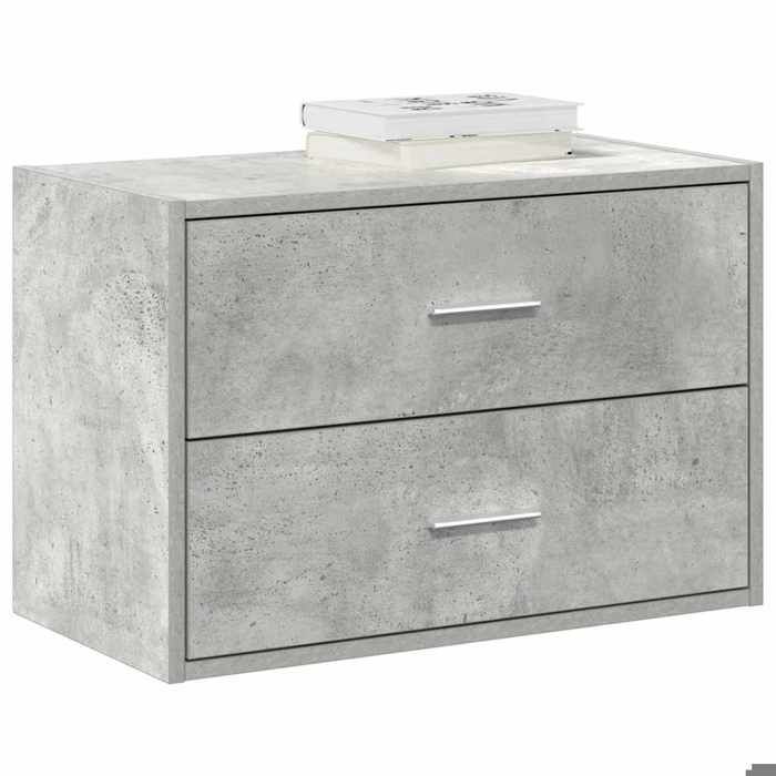 Commode avec tiroirs - VIDAXL - Gris béton - 60x31x40 cm - Bois dingénierie - 2 tiroirs - Capacité 5 kg par tiroir