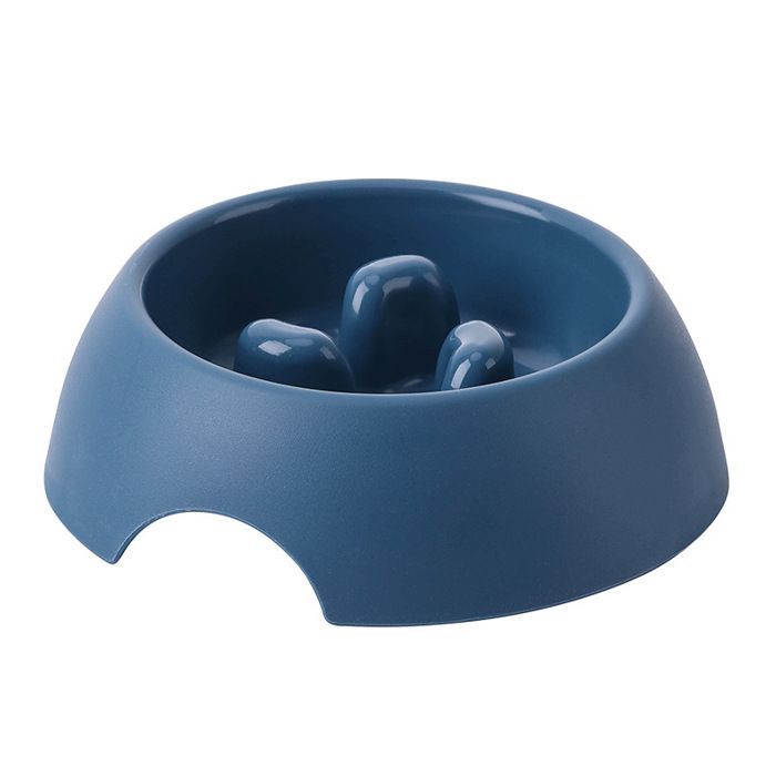 Gamelle anti-glouton mélamine M – bol lent antiderapant anti-ballonnement bleu Label