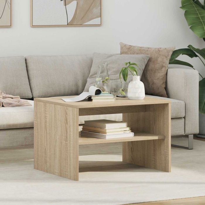 VIDAXL Table basse rectangulaire chêne sonoma 60x50x40 cm - Bois dingénierie étagères intégrées