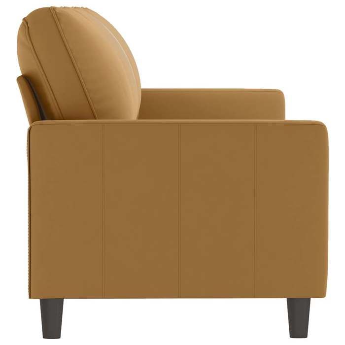 Canapé 3 places en velours - SOLOMOON - Marron - 180 cm - Velours doux - Cadre en métal robuste - Confortable