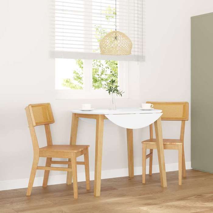 NEW 2026 Chaises à manger lot de 2 Chaises de Cuisine/BUREAU bois massif caoutchouc 47x50x81.5 cm L795