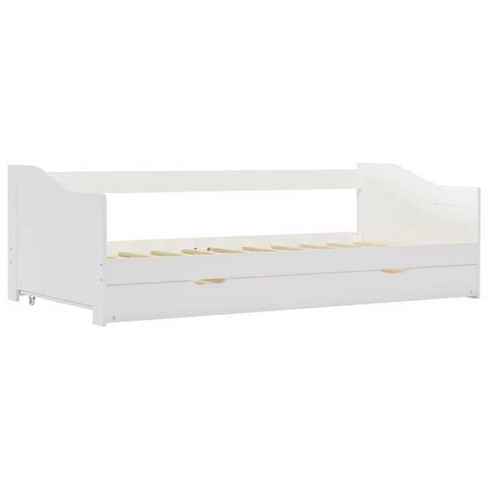 Remise 2026Lit 1 places Blanc - LEMON® - Cadre de lit extensible - sans matelas - blanc - Bois de pin 90x200cm 4651067