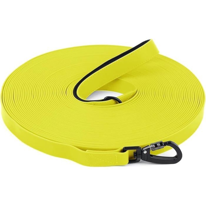 Longe pour Chien 18M/ 3M/ 5M/ 10M/ 15M/ 20M/ 25M/ 30M Laisse de Dressage étanches pour Chiens Long Laisse pour Jaune Fluo LAISSE