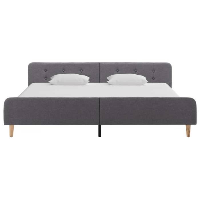 Structure de lit double - 2 Personnes - vidaXL - acier - gris clair - 180x200 cm - avec tête de lit - pieds robustes - Adulte/enfant
