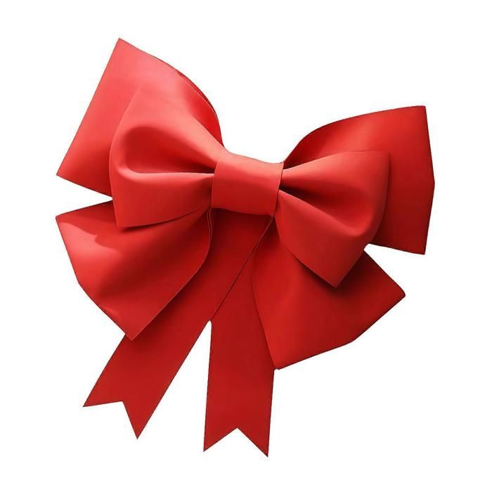 Grand nœud papillon en ruban rouge pour décoration de fêtes idéal pour les baby showers les anniversaires et les mariages.