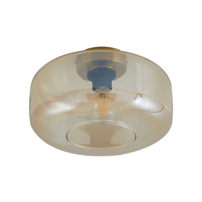Lindby Plafonnier Hildur à intensité variable en Beige Verre e. a. pour Salon & Salle manger (1 lampeà E27) Luminaire Lampe