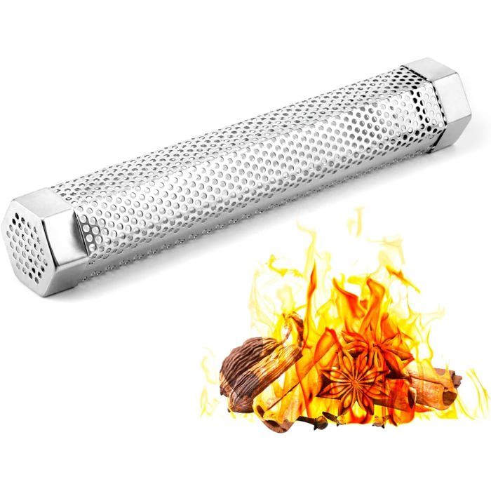 Tuyau à fumée en acier inoxydable de 30 cm pour grill à pellets – Tuyau à fumée hexagonal haute qualité – Fumoir à froid et à chau