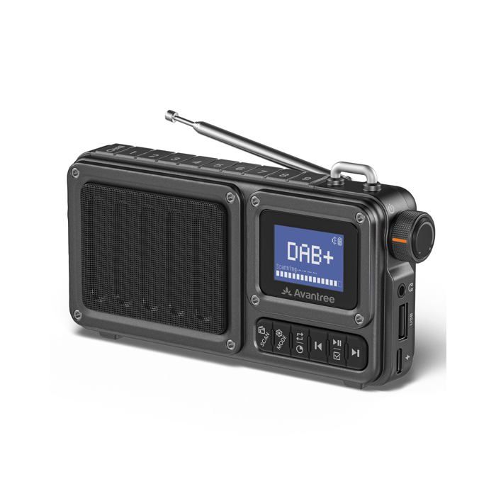 SP851 – Radio Numérique Portable Dab+/FM avec Bluetooth 6.0 Haut-Parleur Rechargeable TF/USB Écran LCD Scan Auto & Lampe – Par