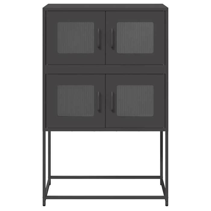 Buffet haut noir 68x39x107 cm acier_2 ans garantie_40687