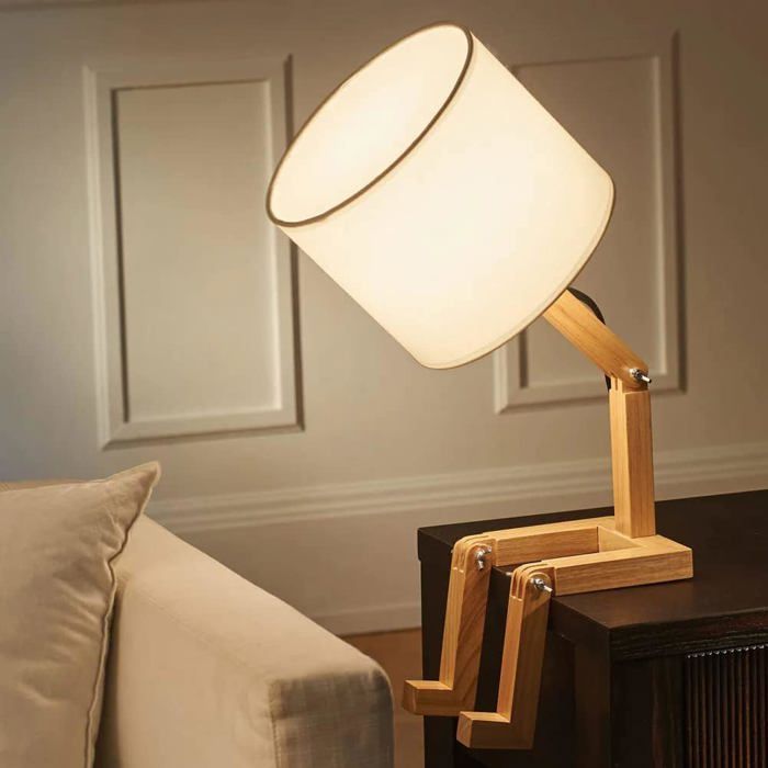 220V Lampe De Bureau Articulée Robot Créatif Tablette Pouvant Être Placée Dans Le Livre Ampoule E27 (À Équiper)[LL710]