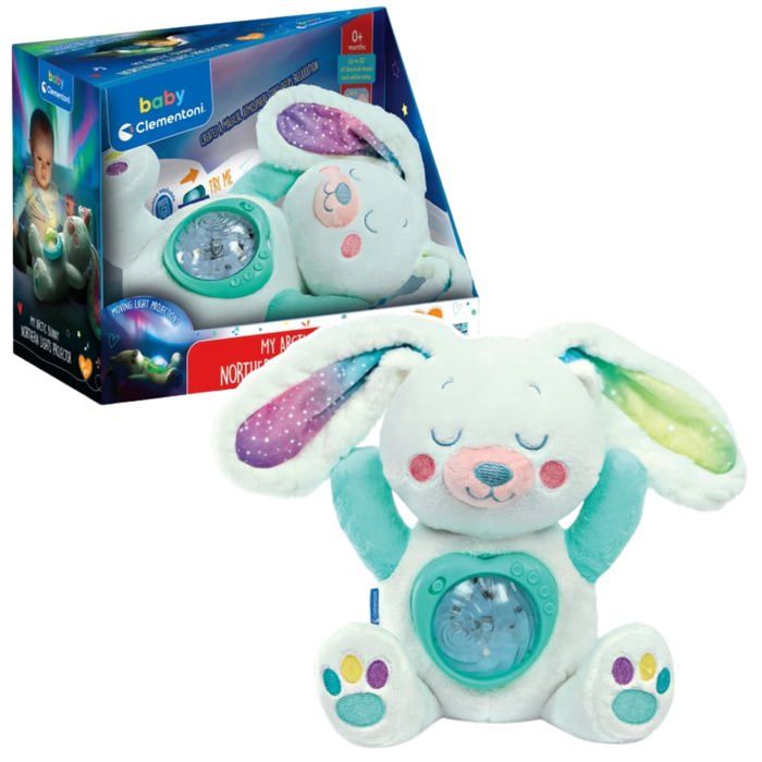 Peluche projecteur lapin arctique - Clementoni - Aurores boréales - 10 couleurs - Bruit blanc et mélodies apaisantes Peluche projecteur lapin arctique - Clementoni - Aurores boréales - 10 couleurs - Bruit blanc et mélodies apaisantes