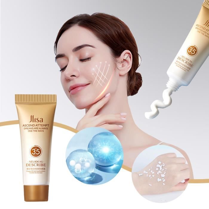 Crème Solaire Blanchissante Format Voyage PA+++ Hydratant Soyeux Non Gras Isolation Crème