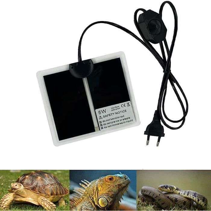 Meilleurs prix pour AMOUNE Tapis Chauffant Terrarium Réglable avec Contrôle De La Température pour Reptiles-Tapis De Sécurité Pour Aquarium - 15x14cm