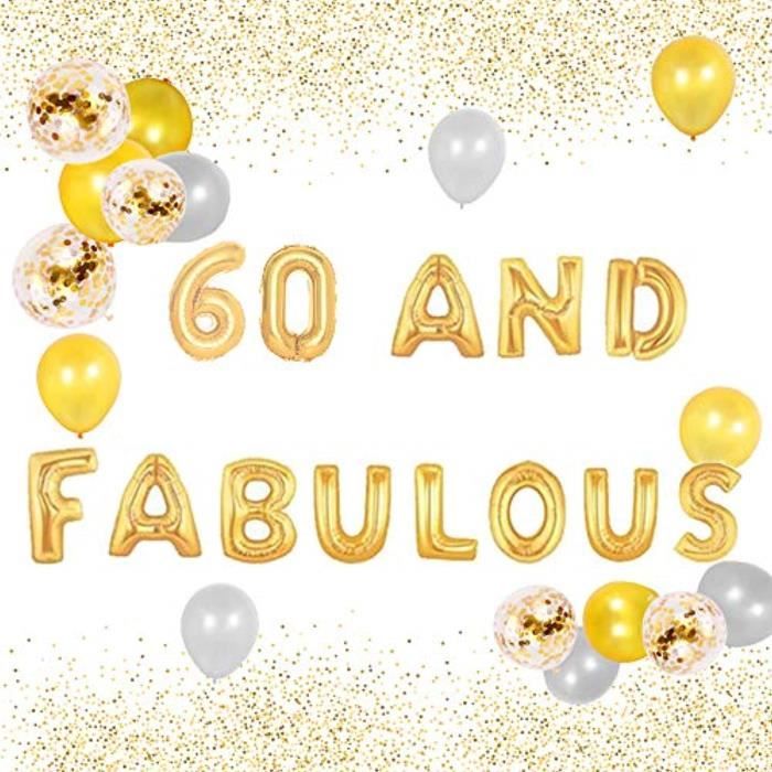 Support A Decorer Ensemble De 16 60 Et Fabuleux Ballons A 60 Ans 60 Ans Anniversaire 60 Anniversaire Banniere 60eme Anniversaire Cdiscount Maison