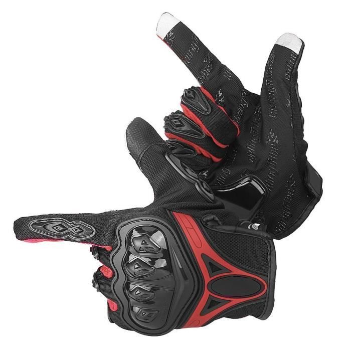 Gants de de protection de moto cyclisme de course racing doigt complet - rouge M-HEN