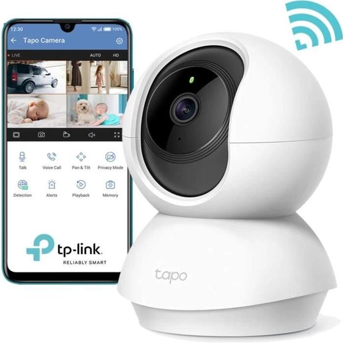 TP-Link Tapo Caméra Surveillance WiFi, Tapo camera IP 1080P avec Vision  Nocturne, Détection de Mouvement, Alarme sonore et lumineuse, Caméra Bébé  avec Audio…