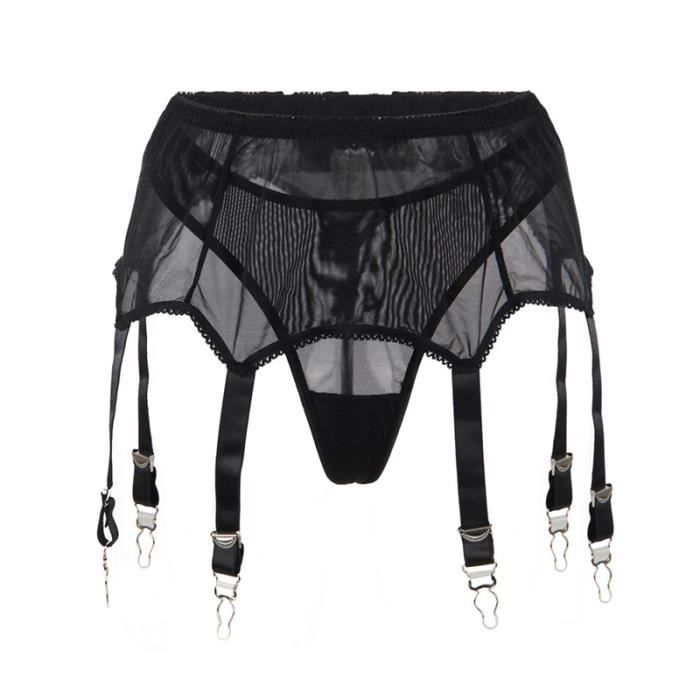 Porte-Jarretelles Homme COMEONDEAR - 6 Pinces - Taille Adjustable - Noir - Nylon/Élasthanne