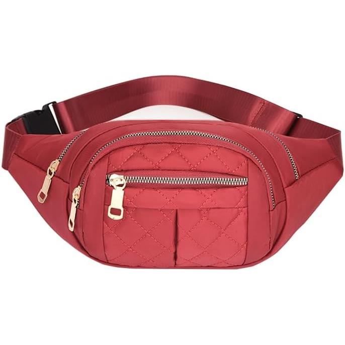 Sac Banane De Sécurité GERIINEER - Nylon Imperméable, Ceinture Réglable 80-120 Cm, 4 Poches Zippées