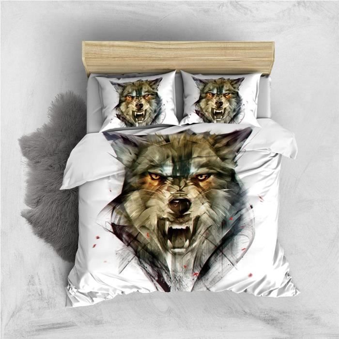 HOUSSE DE COUETTE LOUP<br> ÉCLATS DE PEINTURE main image 0