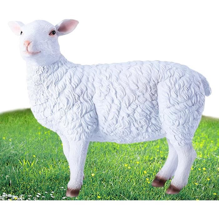 Statue De Mouton Faite à La Main En Forme D'agneau Réaliste, Sculpture De Jardin En Résine Pour