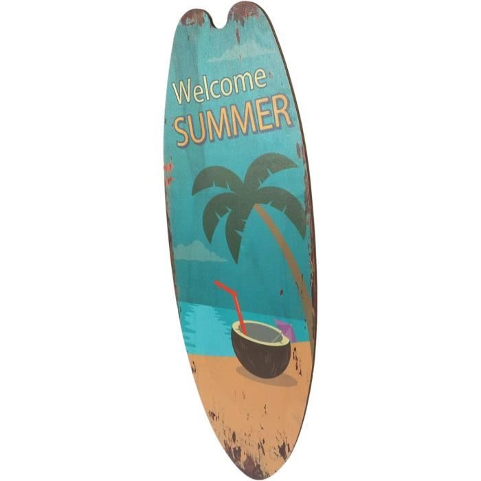 Planche de Surf en Bois Motif Train Pour un Instant 60cm Déco