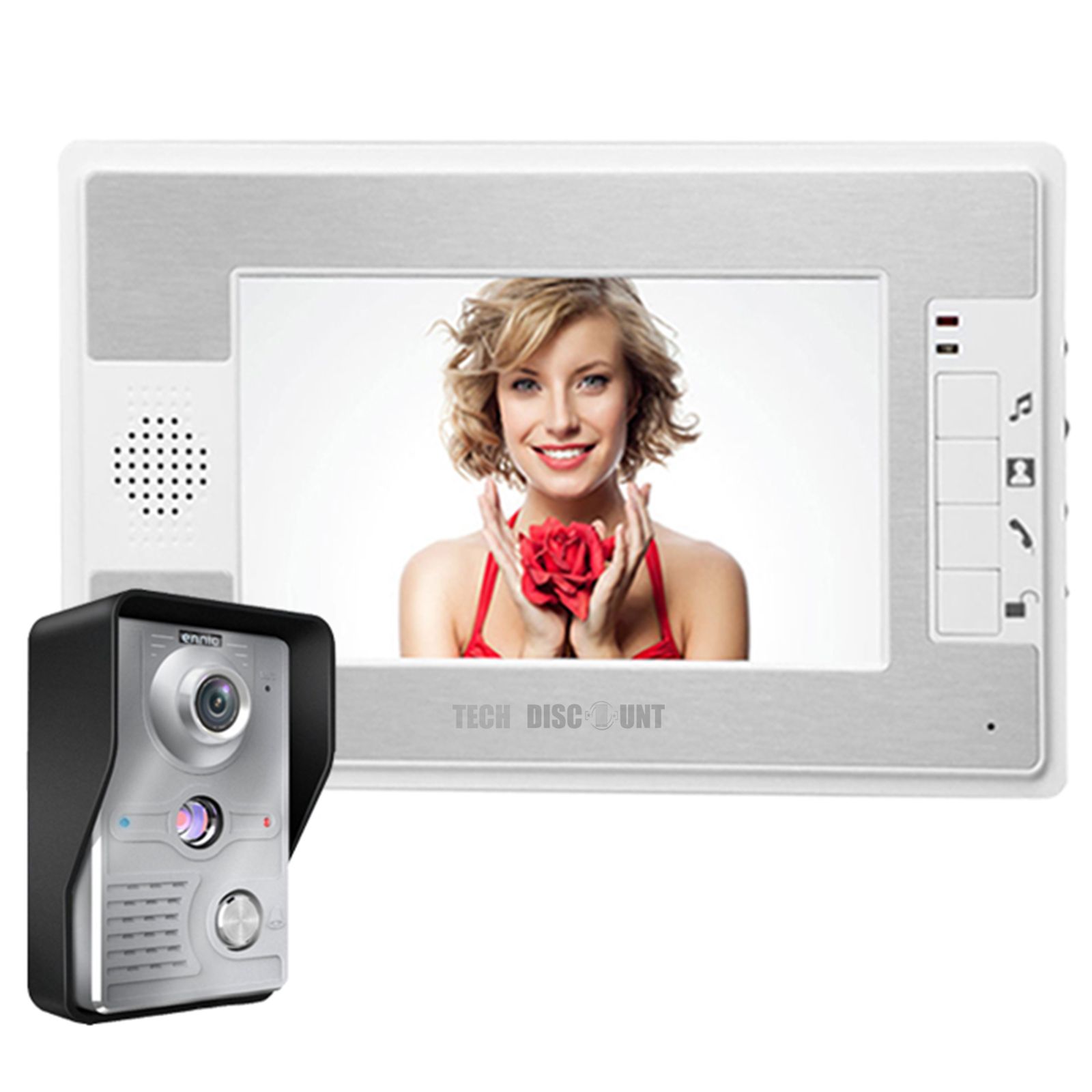 Homsecur HOMSECUR 7" Kit Interphone Vidéo Entrée Sécurité avec Caméra Argentée 