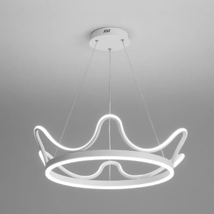 Lustre en fer à couronne moderne à LED, lumière suspendue au plafond ...