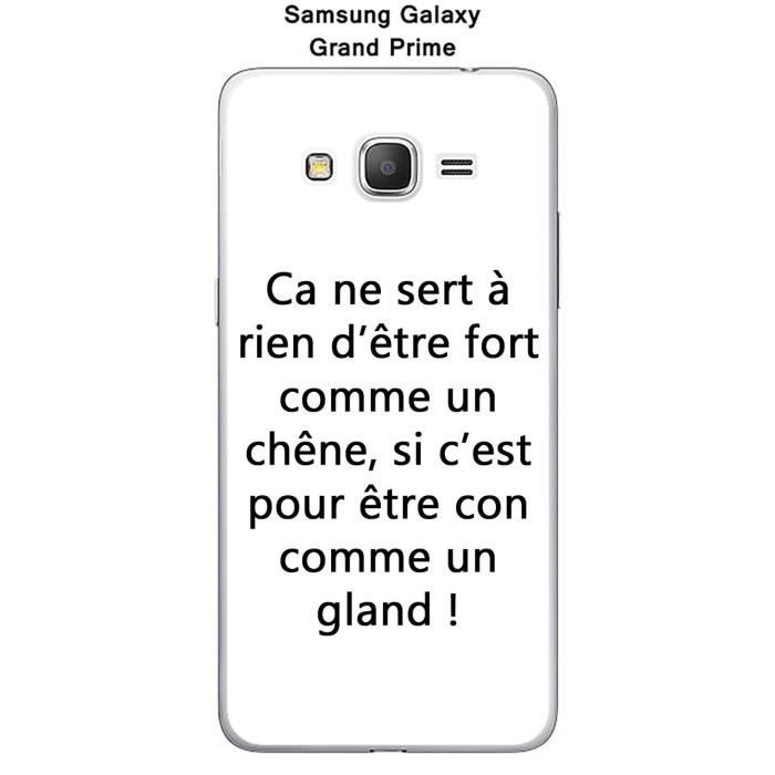 Coque Samsung Galaxy Grand Prime Sm G531f Design Citation Le Chene Texte Noir Fond Blanc Cdiscount Telephonie