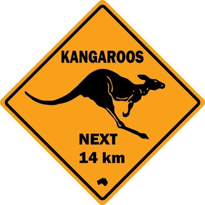 Autocollant sticker kangourou panneau australie mackbook