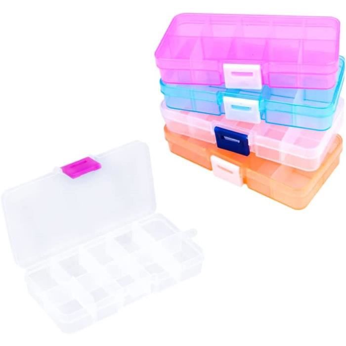 Boite De Rangement Plastique Boîte à Bijoux Coffret à 2 Niveaux - Pour Ranger Boucles D'oreilles, Bracelets, Bagues, Colliers - Organisateur Boite A Timbres