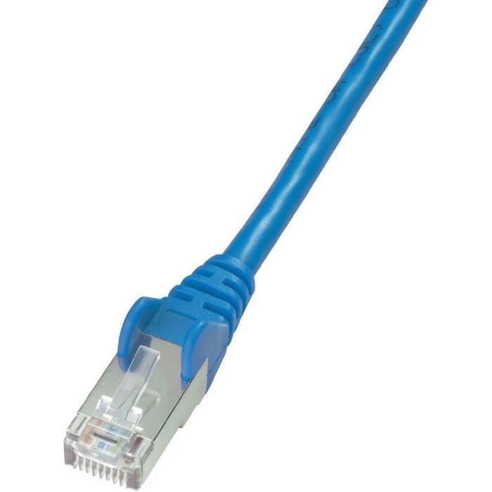 Câble réseau RJ45 SF/UTP - Bleu - CAT 5e - 3m - Cdiscount Informatique