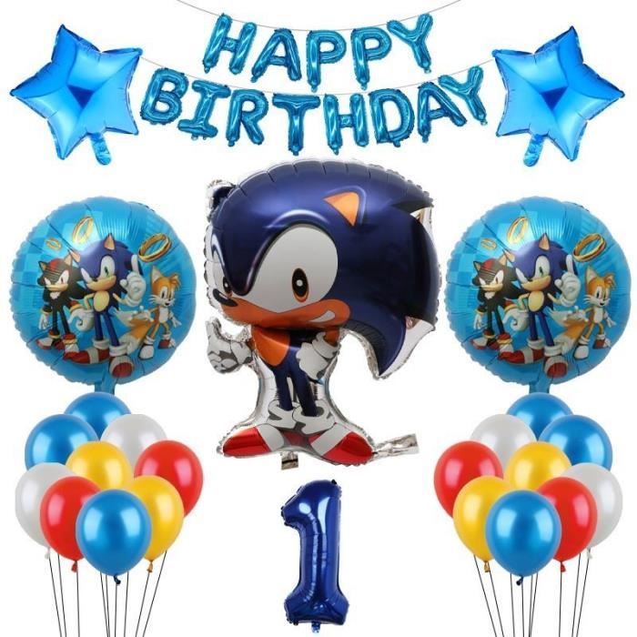 1 ensemble de ballons Sonic en aluminium, 30 pouces, numéros 1 à 9,  fournitures de décoration pour fête d'anniversaire [1995F76] - Cdiscount  Maison