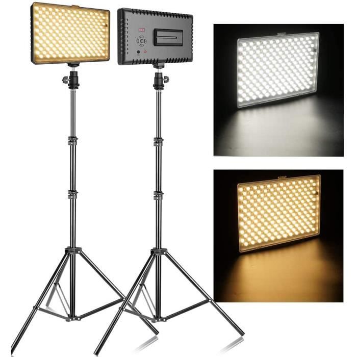 Sony FOSITAN TL-336AS-I Panneau Lumiere 3200K-5600K 168 LED température Bicolore à intensité Variable avec Batterie Rechargeable Torche Vidéo Lampe pour DSLR Caméra Canon Nikon 