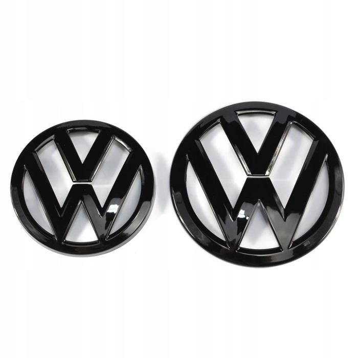 BEQ - Lot de 2pcs Insigne logo emblème avant arrière Noir brillant pour Volkswagen VW GOLF 8 MK8 GTI
